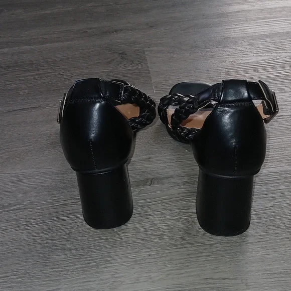 DV by Dolce Vita Braided Strap Black Block Heel Sandals Sz 11 NWOT - Picture 4 of 10